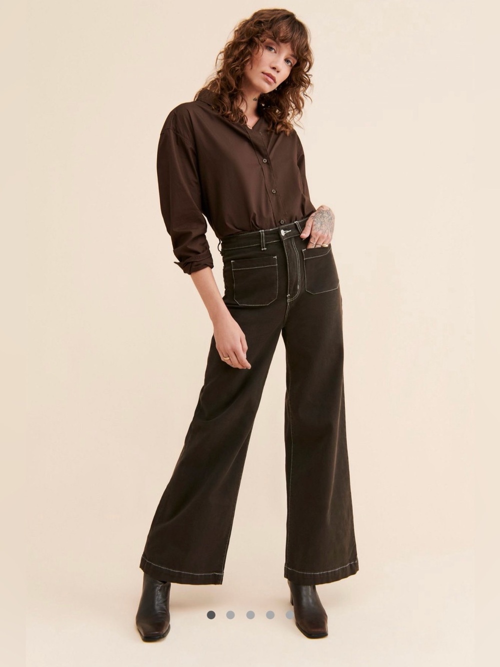 Free People x Rolla’s Sailor High Rise Wide Leg Jeans